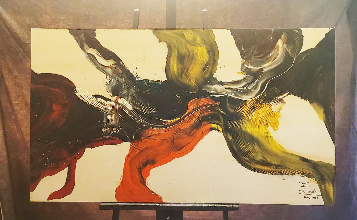Abstrato Fluido Preto — obra original de Enéas Lourenço