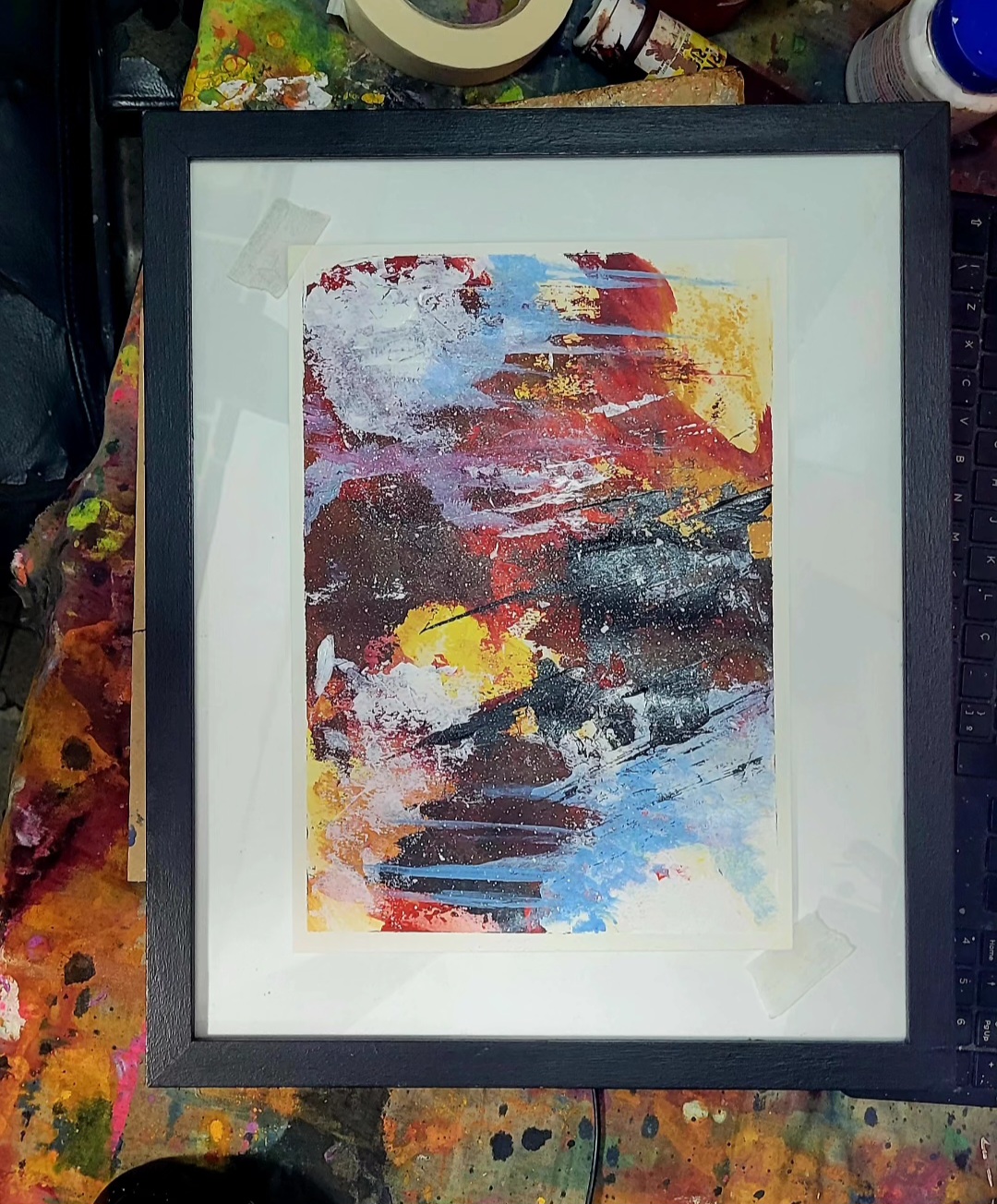 Pintura Abstrata Fluida — obra original de Enéas Lourenço