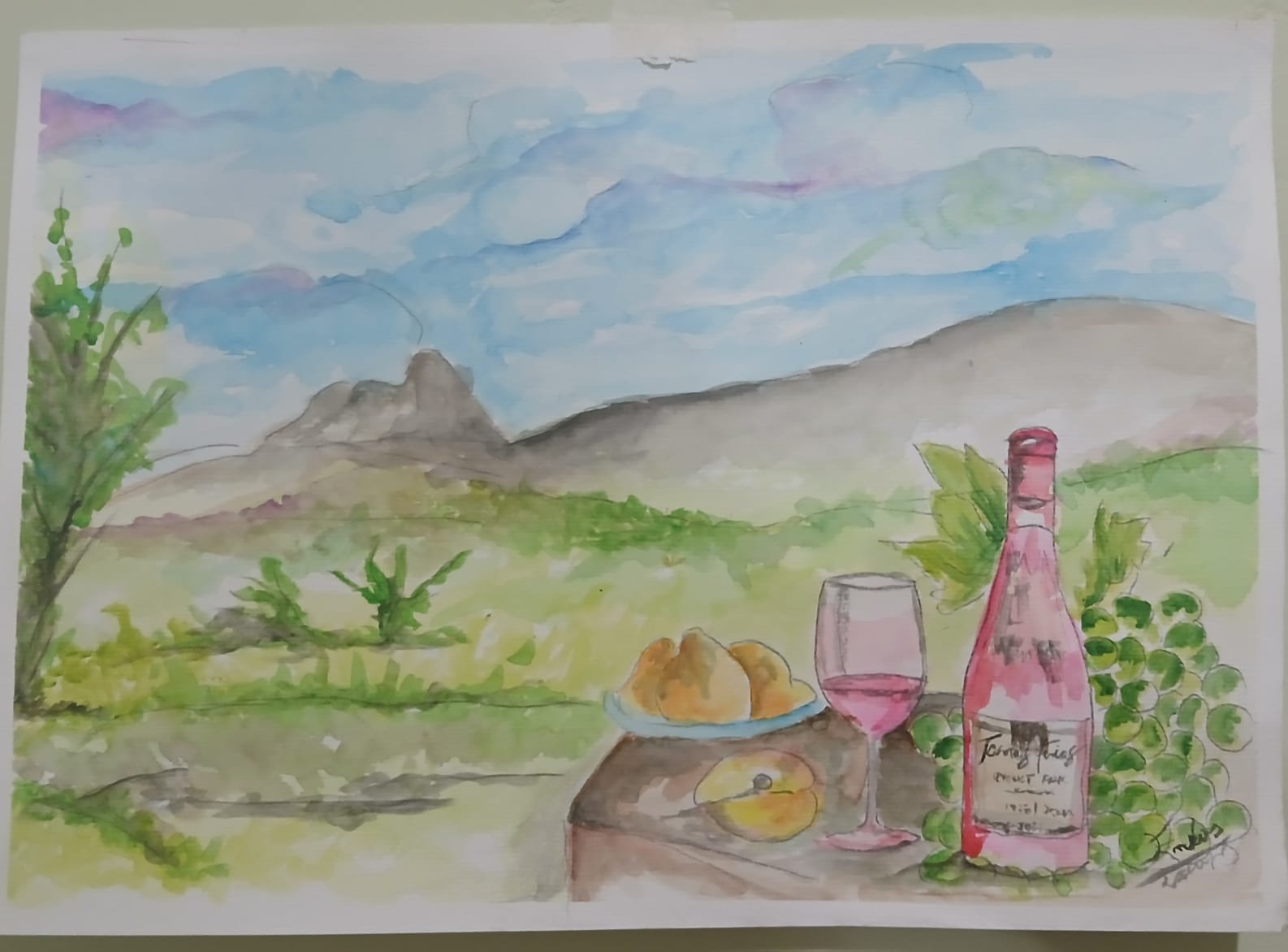 Aquarela Serra — obra original de Enéas Lourenço